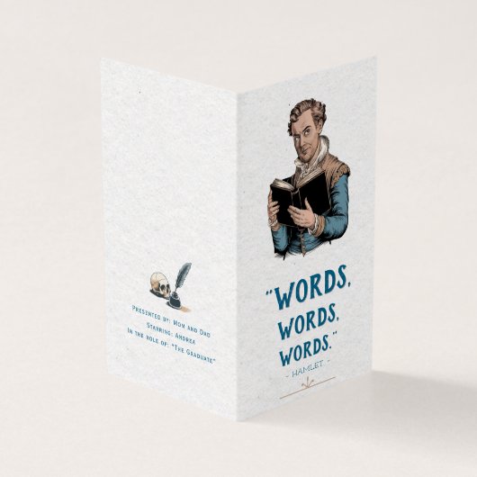 Witty College Afstuderen Hamlet Quote Kaart (Buitenkant)