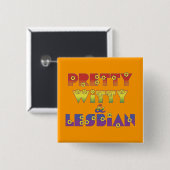  Witty Lesbian Vierkante Button 5,1 Cm (Voorkant /achterkant)