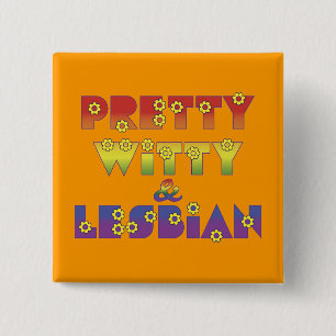 Witty Lesbian Vierkante Button 5,1 Cm
