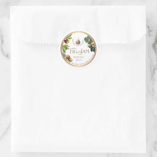 Witty Logo Design Elegant Fig Jam PReserves Classi Ronde Sticker (Tas)