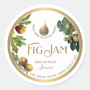 Witty Logo Design Elegant Fig Jam PReserves Classi Ronde Sticker