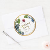 Witty Logo Design Elegant Grape Jam Jelly Ronde Sticker (Envelop)