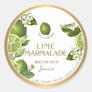 Witty Logo Design Elegant Limoen Marmalade Ronde Sticker