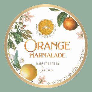 Witty Logo Design Elegant Oranje Marmalade Label