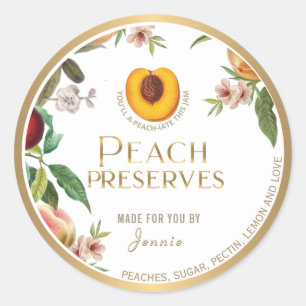 Witty Logo Design Elegant Peach Preserve Étiquette