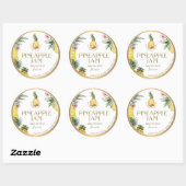 Witty Logo Design Elegant Pineapple Jam Classic Ro Ronde Sticker (Vel)