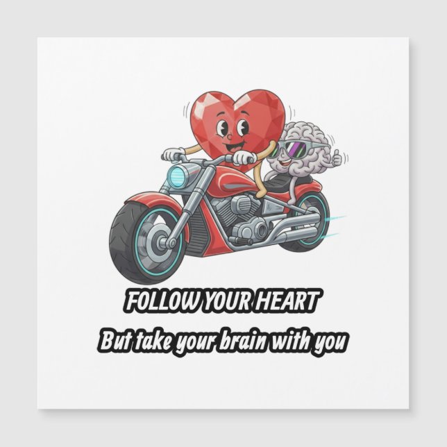 witty relationship quote gift heart riding bike (Voorkant)