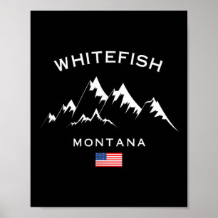 Witvis Montana Ski Resort Rocky Mountains Skien Poster