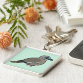 Witvleugelduif Sleutelhanger (Zijkant)