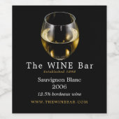 Witwijn Glas, Wijnbar/Wijnmakerij Wijn Etiket (Enkel label)