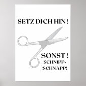 Witziges Toiletten-Poster: Setz dich hin! Sonst .. Poster (Voorkant)