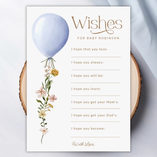 Wives for Baby Blue Balloon Baby shower carte de j
