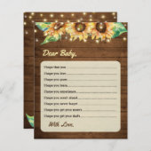 Wives for Baby Sunflower - Carte de conseil pour l (Devant / Derrière)