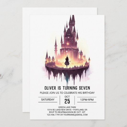 Wizard Aangepaste Uitnodiging voor verjaardag (Voorkant / Achterkant)