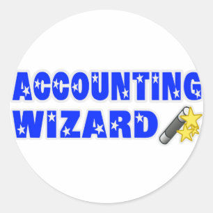 Wizard Accountant Ronde Sticker
