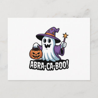 Wizard Boo – Spooky Cute Halloween Ghost wand Feestdagenkaart