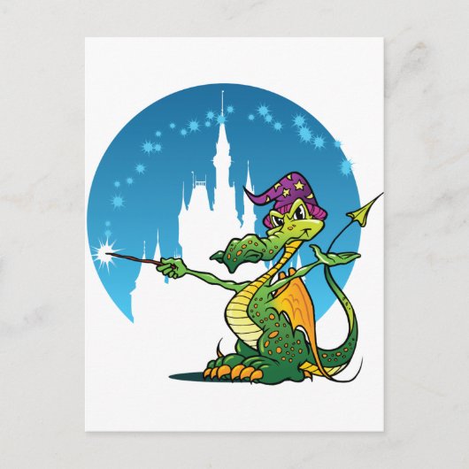 Wizard cartoon briefkaart (Voorkant)