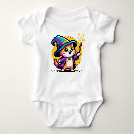Wizard Cat - Magische Pixel Art Fantasy Design Romper