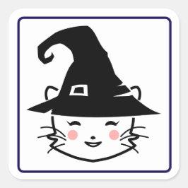 Wizard Cat Vierkante Sticker