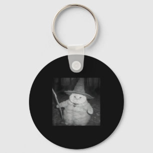 Wizard Cat Weird Funny Halloween Cat Meme Sleutelhanger