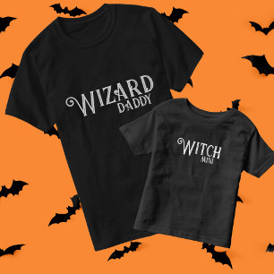 Wizard Daddy Zwart Halloween Family Matching T-shirt