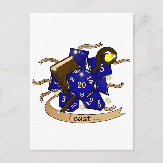 Wizard Dice Design Briefkaart (Voorkant)