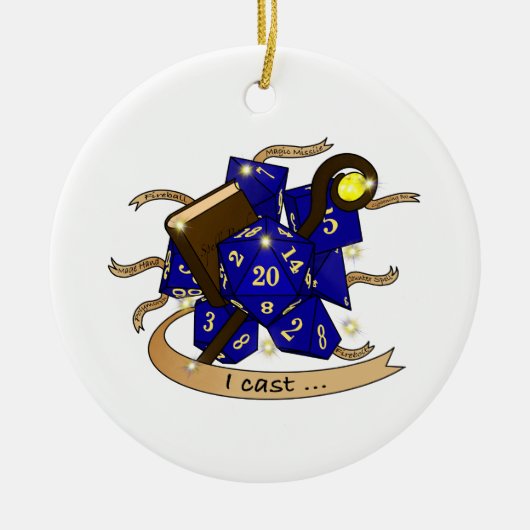 Wizard Dice Design Keramisch Ornament (Voorkant)