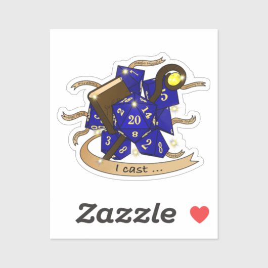 Wizard Dice Design Sticker (Vel)