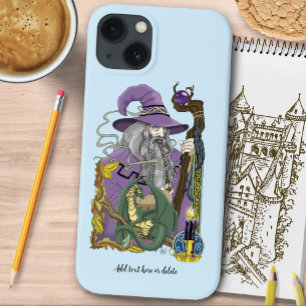 Wizard Dragon Fantasy Paarse iPhone 13 Hoesje