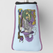 Wizard Dragon Fantasy Paarse Golfheadcover (Draai 90)
