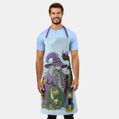 Wizard Dragon Fantasy Paarse Schort (Gedragen)