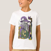 Wizard Dragon Fantasy Paarse T-shirt (Voorkant)
