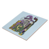 Wizard Dragon Fantasy Paarse Tegeltje (Zijkant)