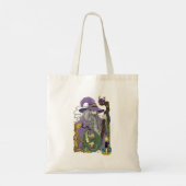 Wizard Dragon Fantasy Paarse Tote Bag (Achterkant)