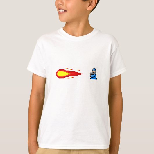 Wizard- en Fireball-spellingspixelkunst T-shirt (Voorkant)