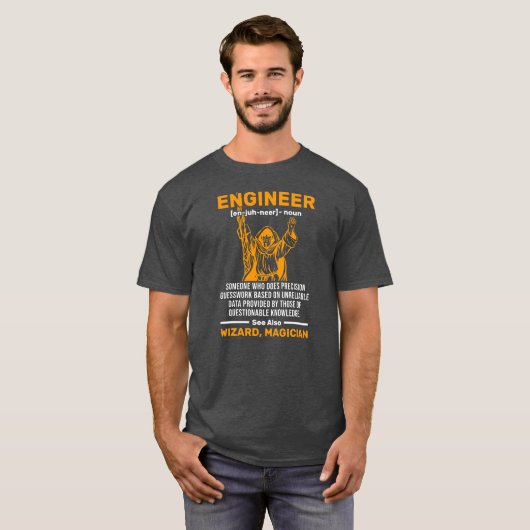 Wizard Engineer Definition Civil Mechanical T-shirt (Voorkant volledig)