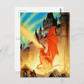 Wizard et la carte postale Fire Dragon | Art Imagi (Devant / Derrière)