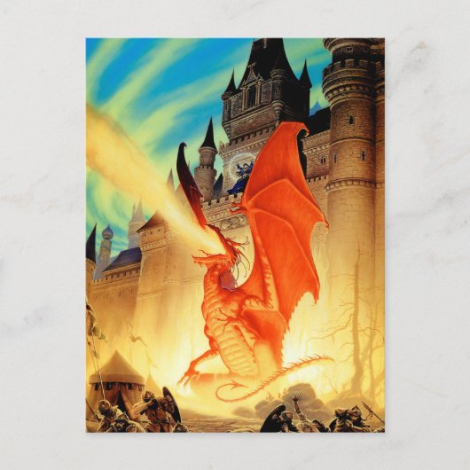Wizard et la carte postale Fire Dragon | Art Imagi (Devant)