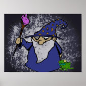 Wizard & Frog B&W Achtergrond Poster (Voorkant)