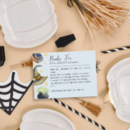Wizard Halloween Boy Book Aanvraag Baby shower Informatiekaartje