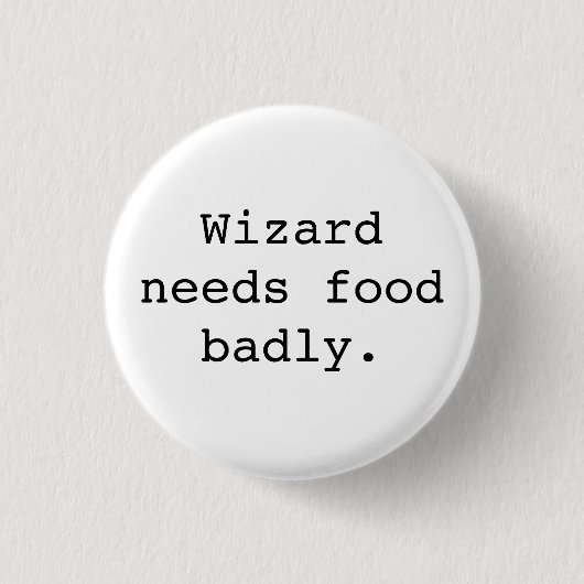 Wizard heeft voedsel nodig ronde button 3,2 cm (Voorkant)