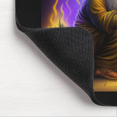 Wizard Is Seated At Table Conjuring A Spell Muismat (Hoek)