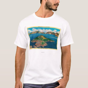 Wizard Island vanaf Llao CliffCrater Lake, OR T-shirt