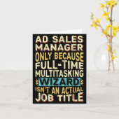 Wizard Job Title Quote - Funny Ad S Manager  Kaart (Gele Bloem)
