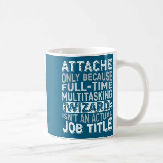 Wizard Job Title Quote - Funny Attache Long Sleeve Koffiemok (Rechts)