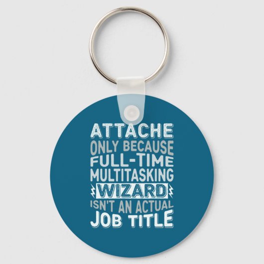 Wizard Job Title Quote - Funny Attache Long Sleeve Sleutelhanger (Voorkant)