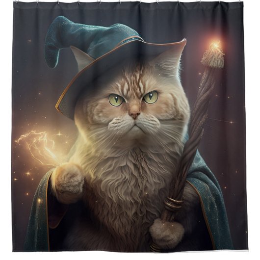 Wizard Kat Shower-gordijn Douchegordijn (Voorkant)