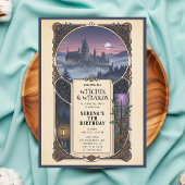 Wizard Magic Moon Castle Anniversaire Invitation
