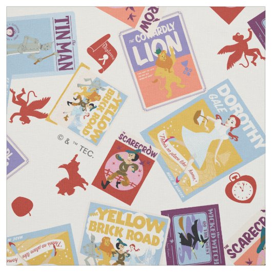 Wizard of Oz™ Character Print Toss Pattern Stof (Swatch)