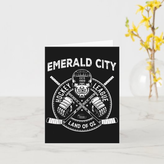 Wizard Of Oz Emerald City Hockey Costume Halloween Kaart (Gele Bloem)